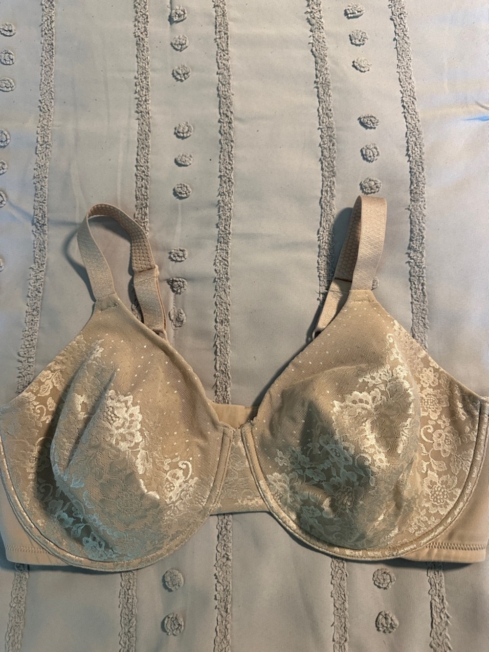 Vanity Fair Neutral Beige Lace Underwire Bra 42 DD